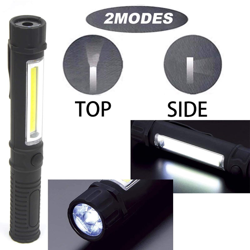 WUTL COB LED Work Flashlight with Magnetic Base and Clip Multi-Function Pocket Pen Light Inspection Work Light, 4 PCS - Image 2